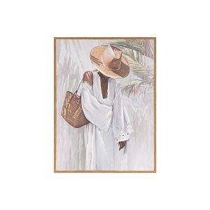 Картина жена, бяло - светло кафяво 30x2x40см