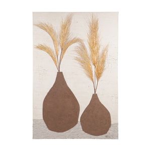 Картина платно ваза с пшенично кафяво - бежово 80x120см