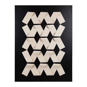 Картина платно с бели линии, черно 90x3.5x120см