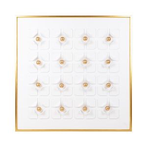 Картина платно, бяло - златно, 100x3.5x100см