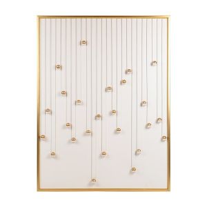 Картина платно, бяло - златно, 90x3.5x120см