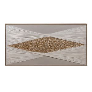 Картина ромб бяло-златно 122x4.5x62см