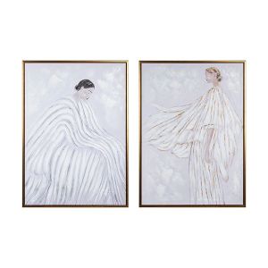 Картина с рамка, женска, бяла, 50x70 см