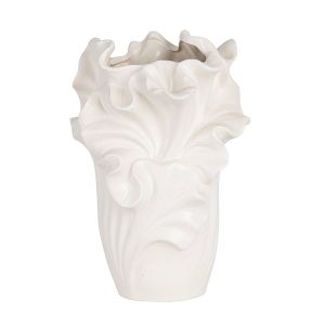 Ceramic vase white 16.2x14.5x24.5cm