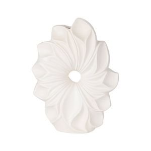 Ceramic flower vase white 15x6.3x18.8cm