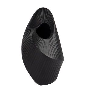 Ceramic vase black 12.5x11.7x23.5cm