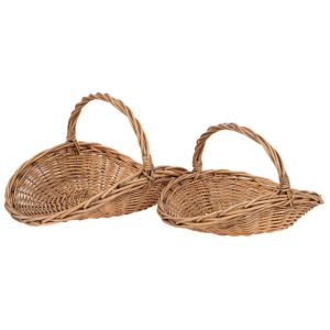 SET OF 2 NATURAL WICKER BASKETS 57X40X30 45X32X18CM