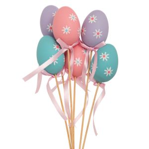 SET OF 6 PLASTIC EGGS IN A CAGE 4X28 CM