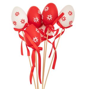 SET OF 6 PLASTIC EGGS IN A CAGE 4X28 CM