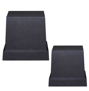 Fiberclay base set/2 black granite square pots - d: 31x31x29, m: 38x38x36cm 18/pal
