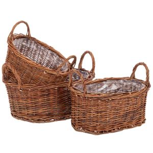 SET OF 3 BASKETS WITH HANDLE 37X25X15 32X21X14 28X17X13CM