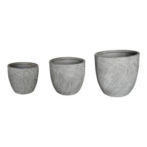 КОМПЛЕКТ САКСИИ ANTHEA ОТ 3 КЕРАМИЧНИ ЧАСТИ В СИВ ЦВЯТ