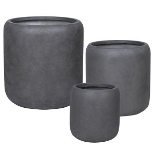 Комплект саксии от фибърклей/3 помпи с варела с въглища - S:φ32x34, M:φ42x43, L:φ54x55см 16/pal