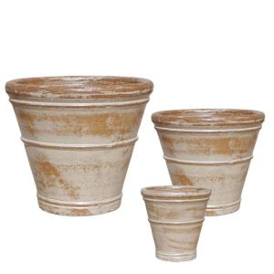 Комплект/3 кръгли саксии Д:55x48, М:42x37, Ш:32x32см 6/палитра