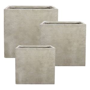 Комплект/3 леки циментови саксии в бежов цвет - р: 49x17x40, м: 60x25x60, д: 80x35x75 см 1/кутия