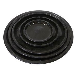 Комплект/5 черни кръгли чинии - Xs:φ14.5x2, S:φ20x2.5, M:φ23x3.4, L:φ30.5x4.5, Xl:φ35.5x4.5см