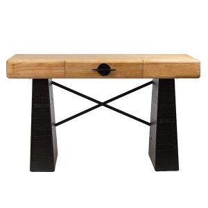 Конзола Mdf - металик черен - натурален 120x40x72см