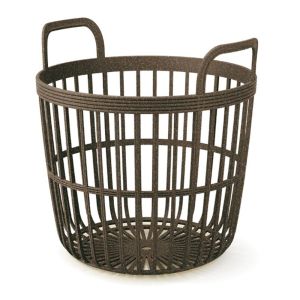BASKET ZOE ECO WOOD BROWN COLOR PLASTIC BASKET DIAMETERS 42X41 CM