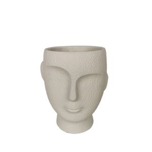 Cream cement pot - 18x16x21.5 cm 6/6 box