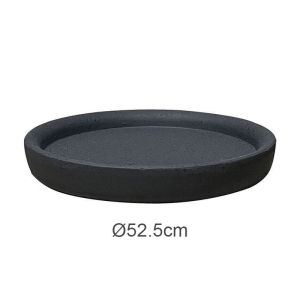 Кръгла глинена чиния антрацит гранит за саксия - Φ52.5x4.5см 5/кутия