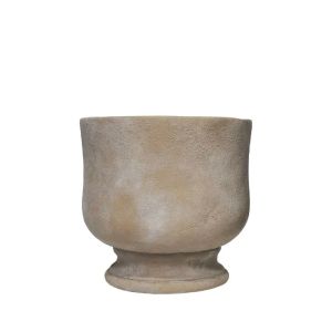 Кръгла кафява стара износена поднос - Φ16x16см 8/кутия