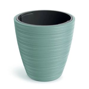 КРЪГЛА ПЛАСТМАСОВА САКСИЯ VENA, ТЪМНО ЗЕЛЕНА, 30X30 СМ
