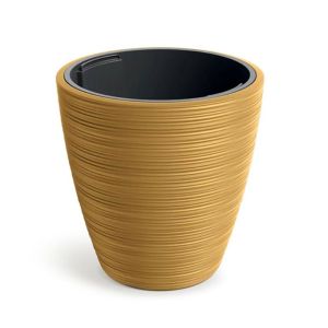 КРЪГЛА ПЛАСТМАСОВА САКСИЯ VENA, ЦВЯТ ГОРЧИЦА, 30X30 СМ