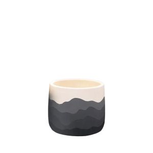 Round pot gray ombre with mountain pattern - Φ11.2x9.7cm 2/18cubic