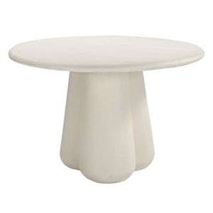 Кръгла трапезарна маса Nayu Hm6583.02 бежова фибро цимент Φ120x75hcm.