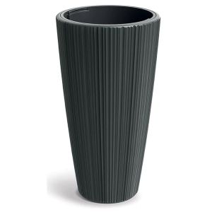 КРЪГЛА ТЪМНОСИВА ПЛАСТМАСОВА САКСИЯ ORO D40X73 СМ