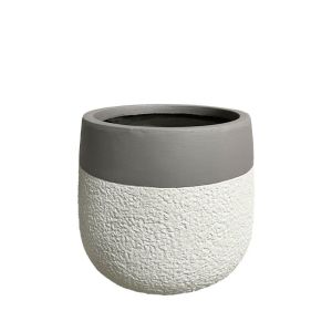Lightweight cement pot, charcoal gray, round, medium - Φ40x36cm