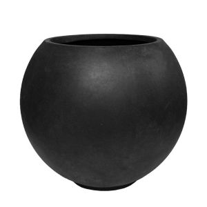 Lightweight cement pot, black, round, large - Φ80x68cm