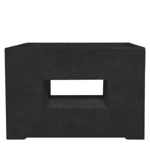 Лека черна циментова кутия, правоъгълна с дупка - 75x28x53.5 см