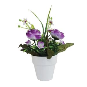Purple mini flower arrangement with rangelus in a pot Fl-9 - h25cm