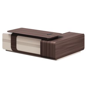 Ляво ъглово офис бюро серия President Hm2146l меламин в орех-бежово 240x180x76всм