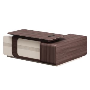 Ляво ъглово офис бюро серия President Hm2147l меламин в орех-бежово 200x160x76всм