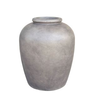 Малка лека циментова саксия, кафява, стара - Φ63x71см