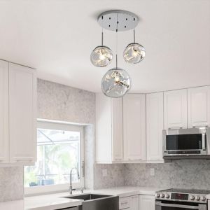 METAL CHANDELIER DOLCIE WITH SILVER LAMPSHADE D20X100 CM