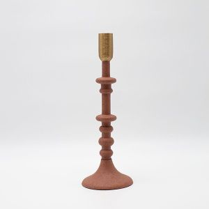 Metal candlestick - golden 10.5x10.5x31cm