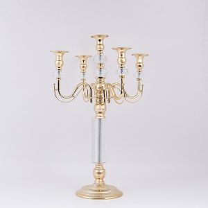 Metal candlestick, gold, 5 positions, 28x52cm