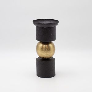Metal candlestick, natural-gold 10x10x21.5cm