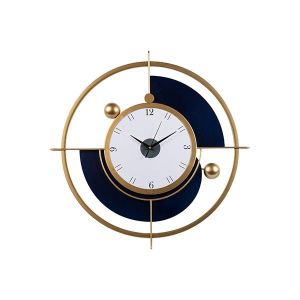 Metal wall clock black-gold-white 60x4.5x60cm