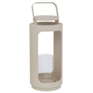 METAL LANTERN IN CREAM COLOR 16X16X35CM