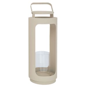 METAL LANTERN IN CREAM COLOR 18X18X44.5 CM