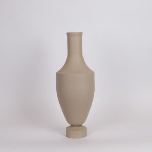 Metal vase beige 20x20x56cm