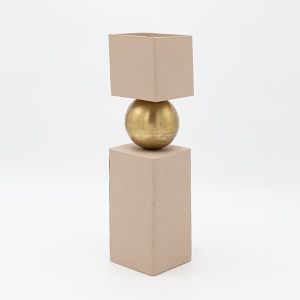 Metal vase beige-gold 8x8x32cm