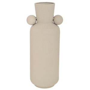 METAL VASE IN CREAM COLOR 15X15X42 CM