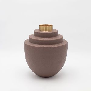 Metal vase gray-gold 21x21x24cm
