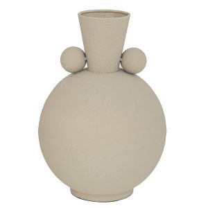 METAL ROUND VASE IN CREAM COLOR 20X20X29 CM