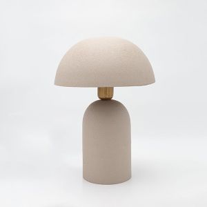 Metal table lamp light gray 26x26x37cm